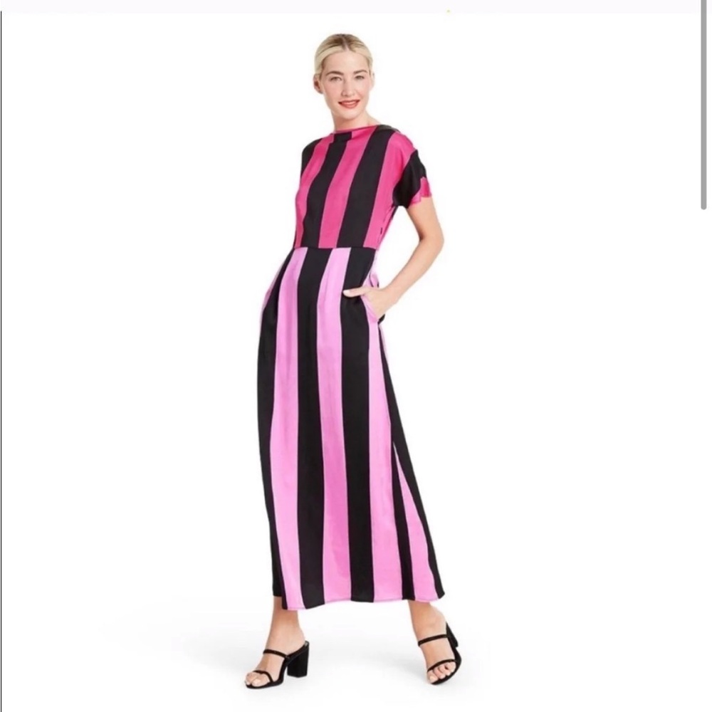 CHRISTOPHER JOHN ROGERS SATIN MAXI DRESS 6